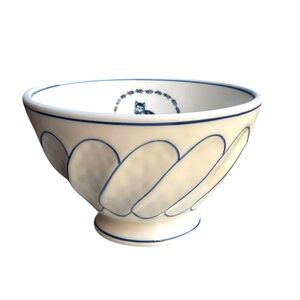Molly Hatch Anthropologie White/Blue Cat Bowl